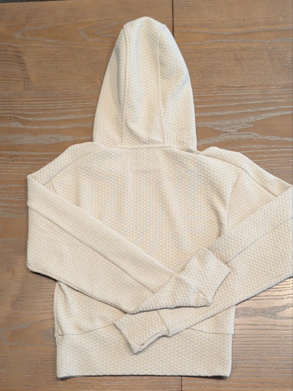 UNRL XS Women's Cream Textured Pullover Hoodie - Picture 2 of 3